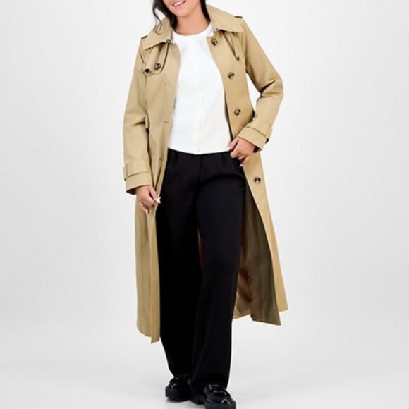 London Fog Women's Hooded Belted Maxi Trench Coat - NWOT - Picture 3 of 12